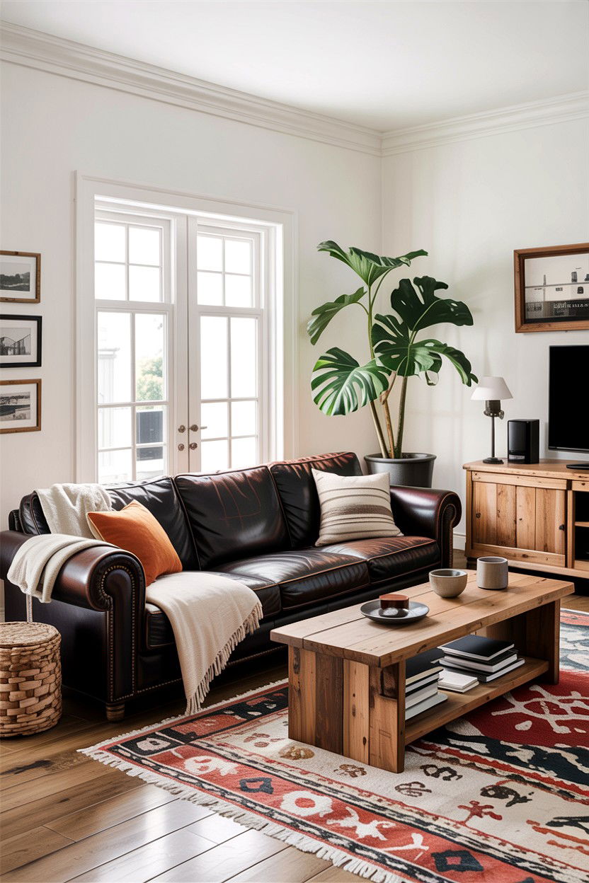 Black Leather Sofa Living Room - 30 rustic black living room ideas
