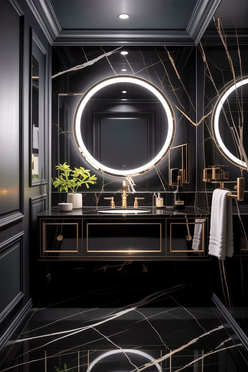 Black Marble Bathroom - 30 jaw-dropping bathroom ideas