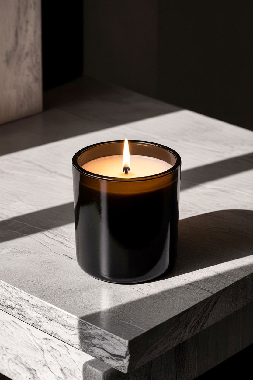 Black Matte Candle Jar - 30 bedroom candle ideas
