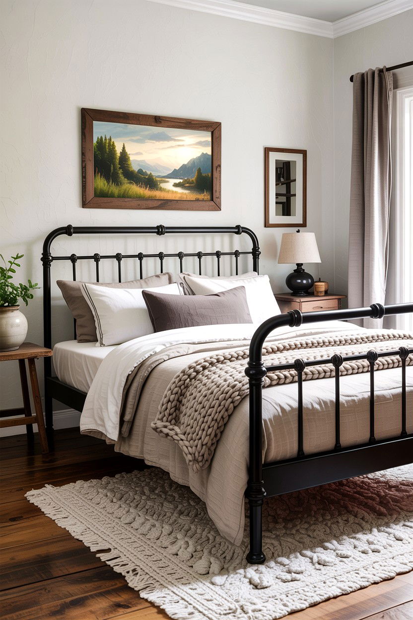 Black Metal Bed Frame - 30 bedroom black furniture ideas