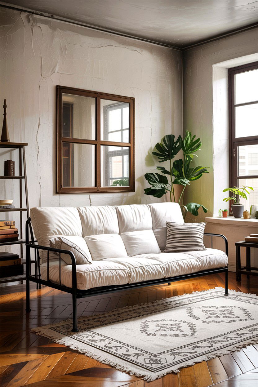 Black Metal Futon - 30 bedroom futon ideas