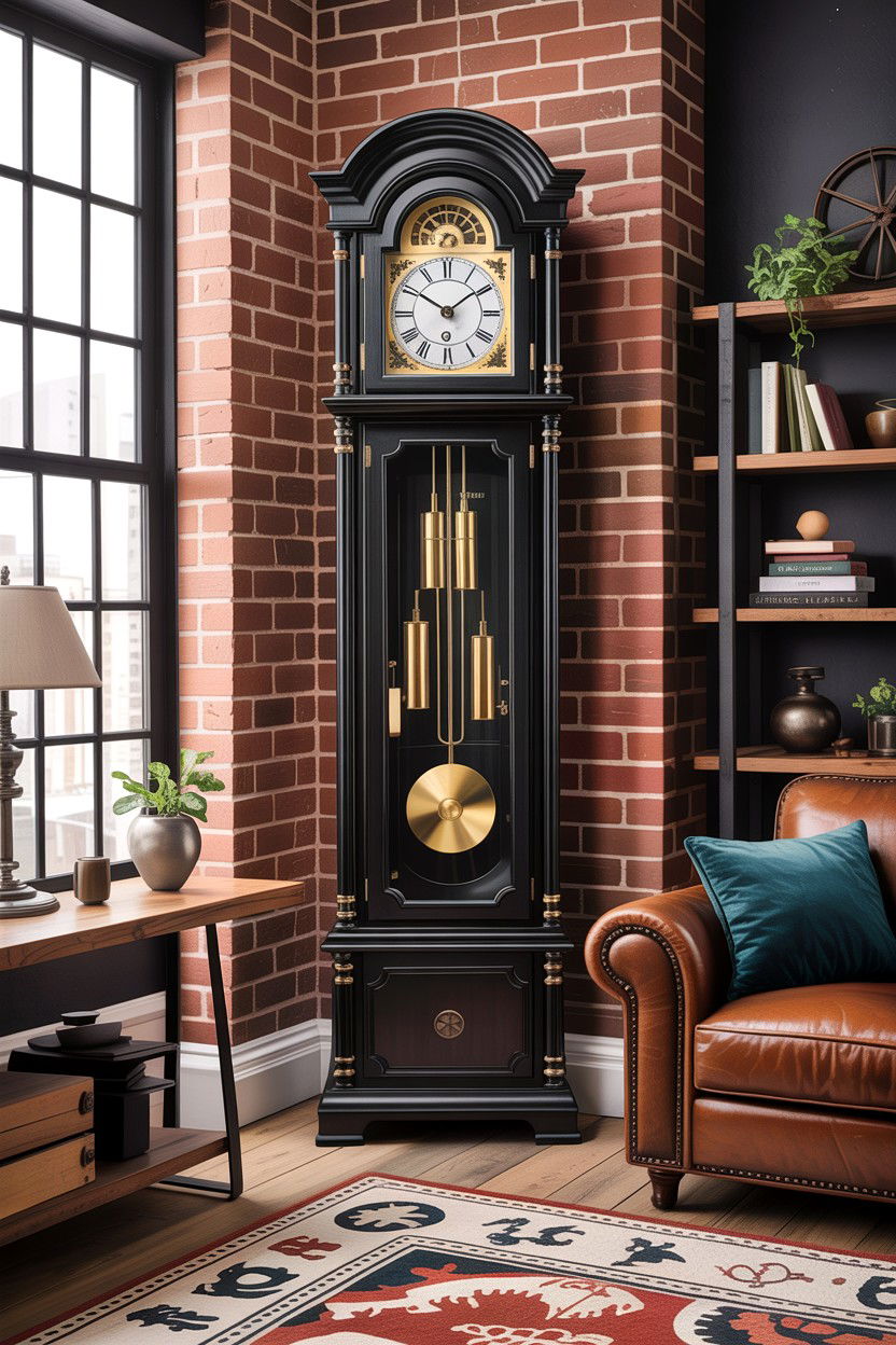 Black Metal Grandfather Clock - 30 living room grandfather clocks