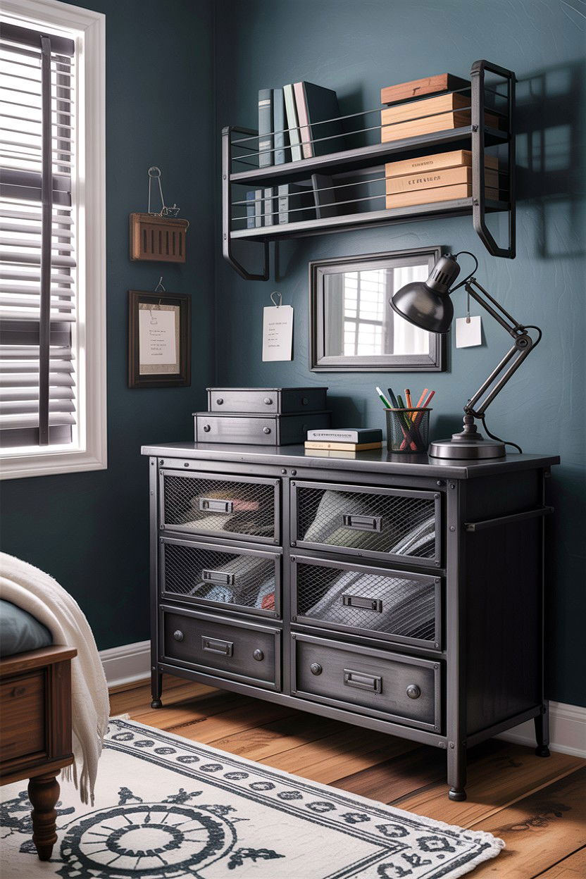 Black Metal Industrial Dresser - 30 bedroom wide dressers