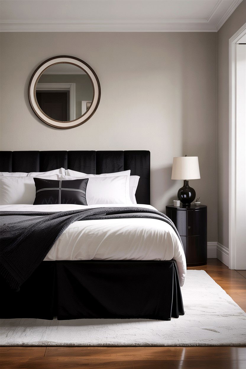 Black Minimalist Bed Skirt - 30 bedroom bed skirts