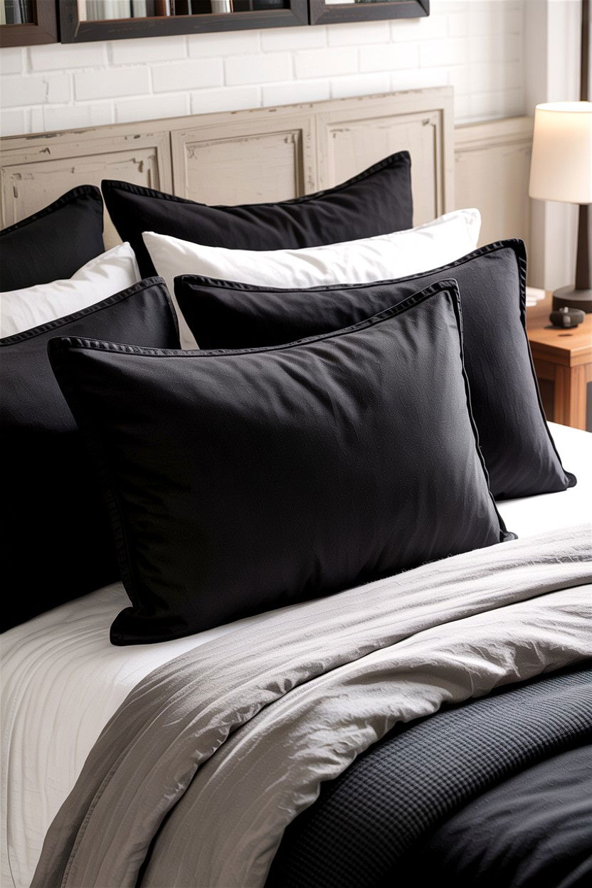 Black Modern Shams - 30 bedroom pillow shams