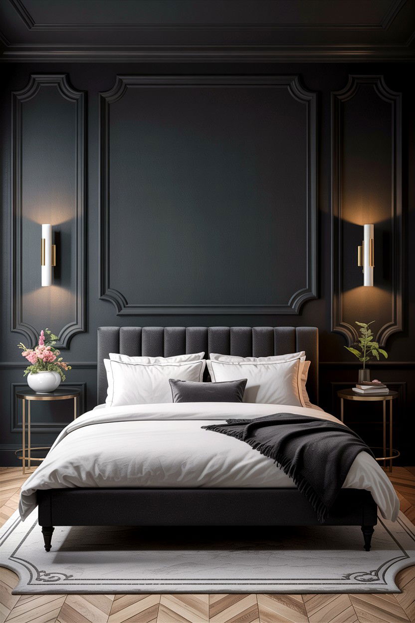Black Molding Wall Bedroom - 30 bedroom black walls