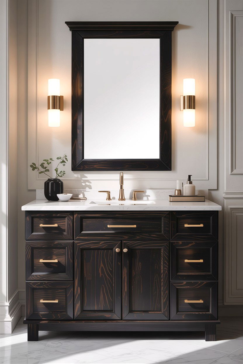 Black Oak Bathroom Vanity - 30 custom bathroom vanity ideas