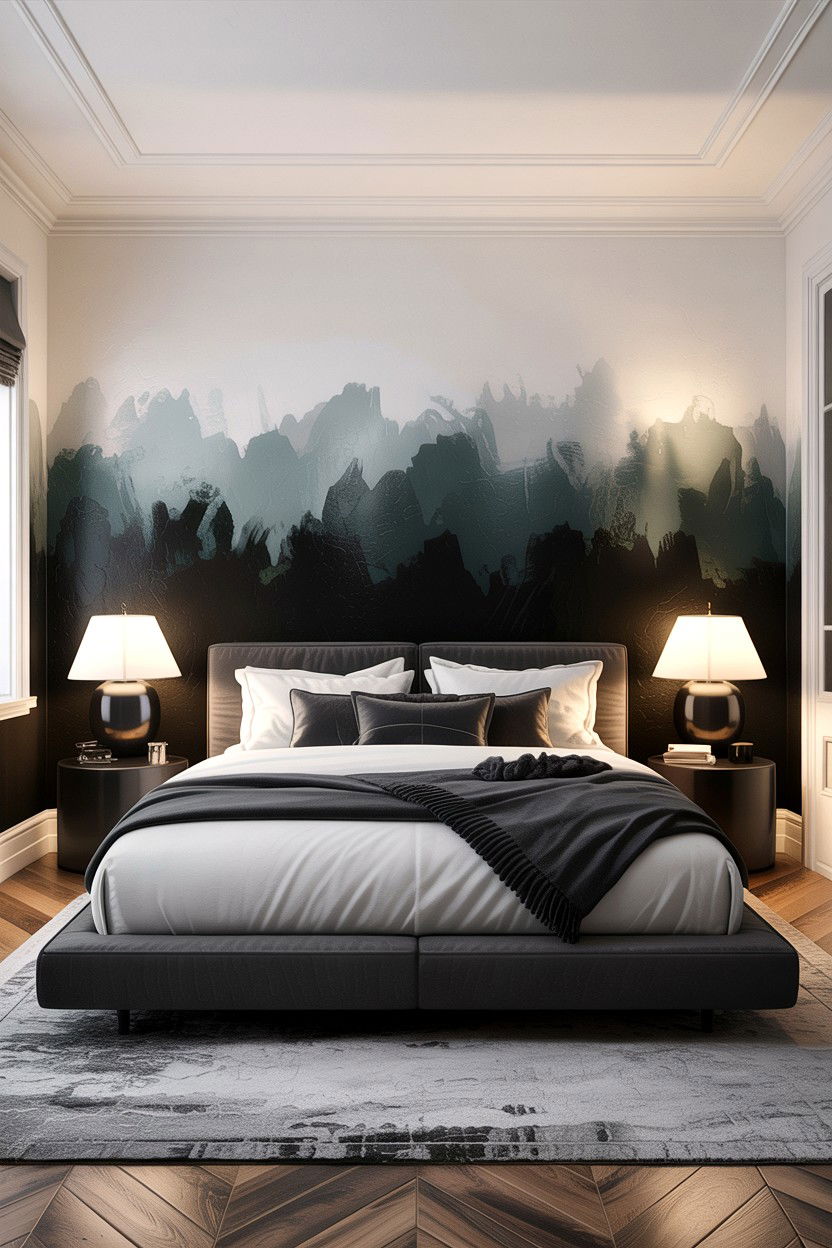 Black Ombre Bedroom Wall - 30 bedroom ombre wall ideas