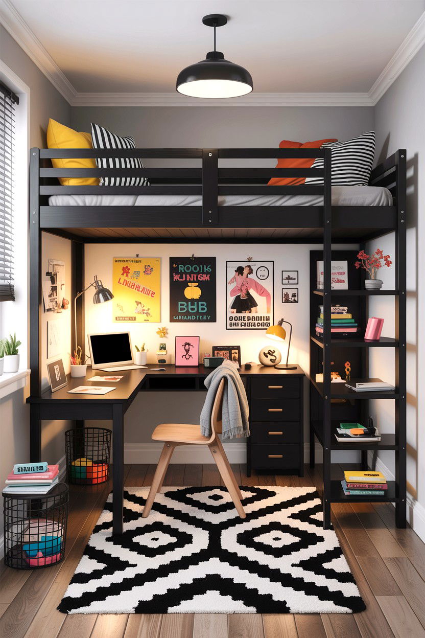 Black Scandinavian Teen Bedroom - 30 scandinavian black bedroom ideas