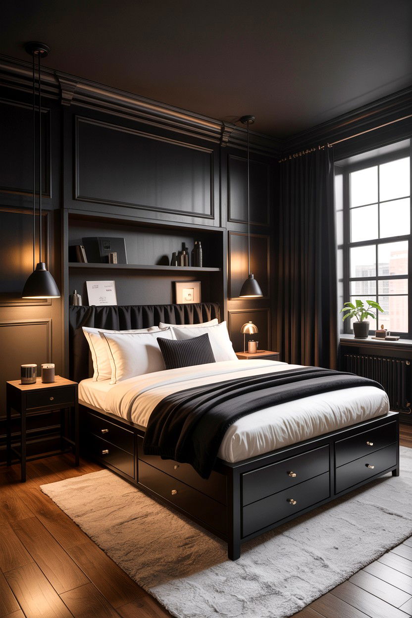 Black Studio Apartment Bedroom - 30 all black bedroom ideas