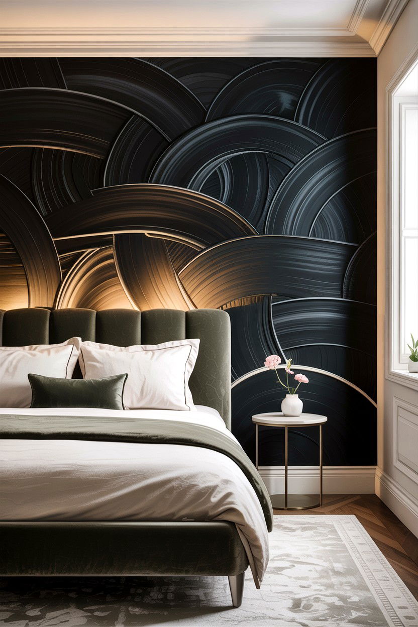 Black Textured Wall Bedroom - 30 bedroom black walls