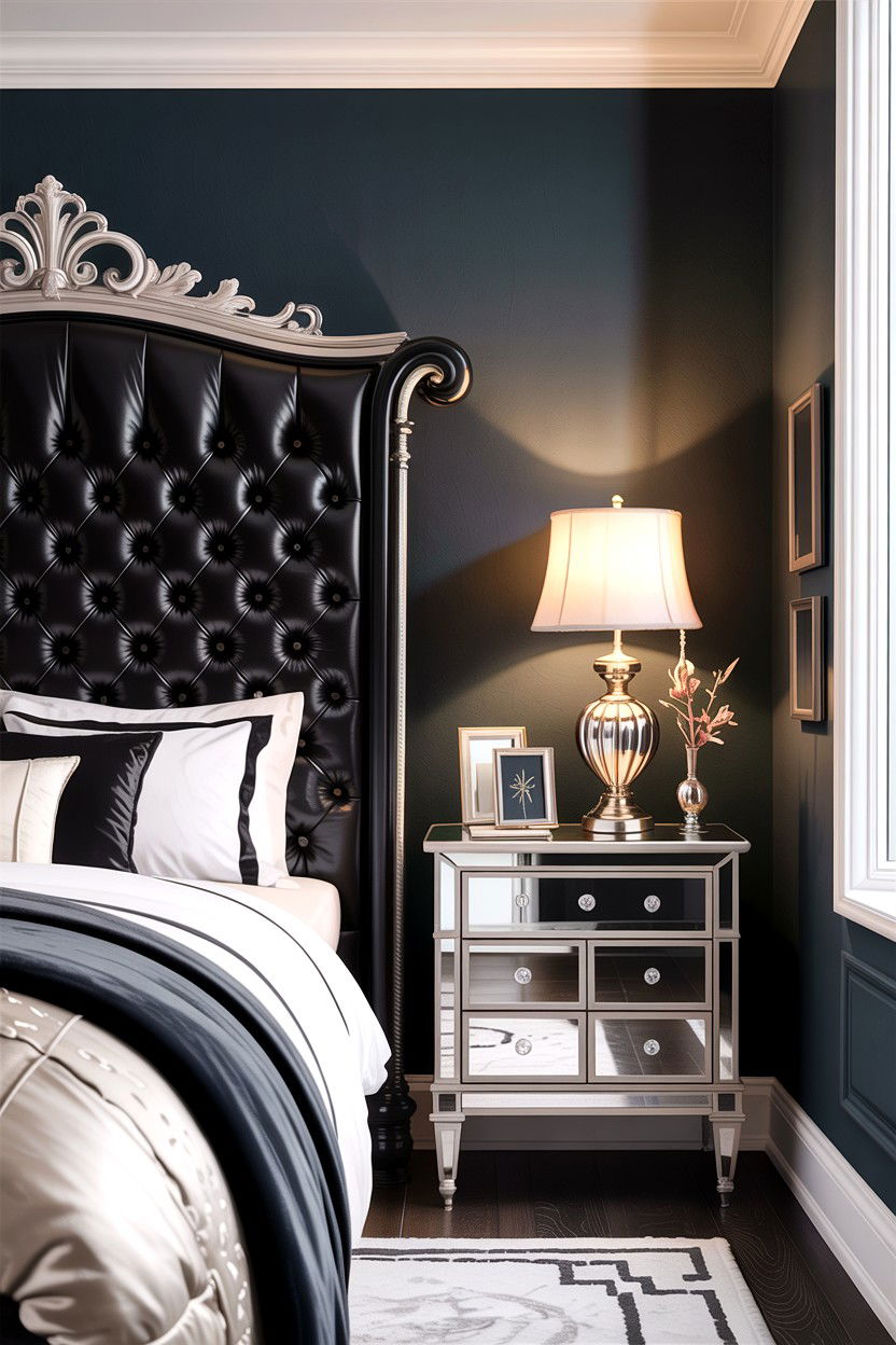 Black Tufted Leather Headboard - 30 bedroom leather headboards