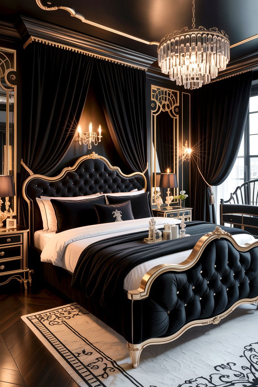 Black Velvet Bedroom - 30 all black bedroom ideas