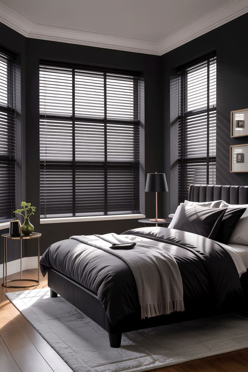Black Venetian Blinds - 30 bedroom venetian blinds