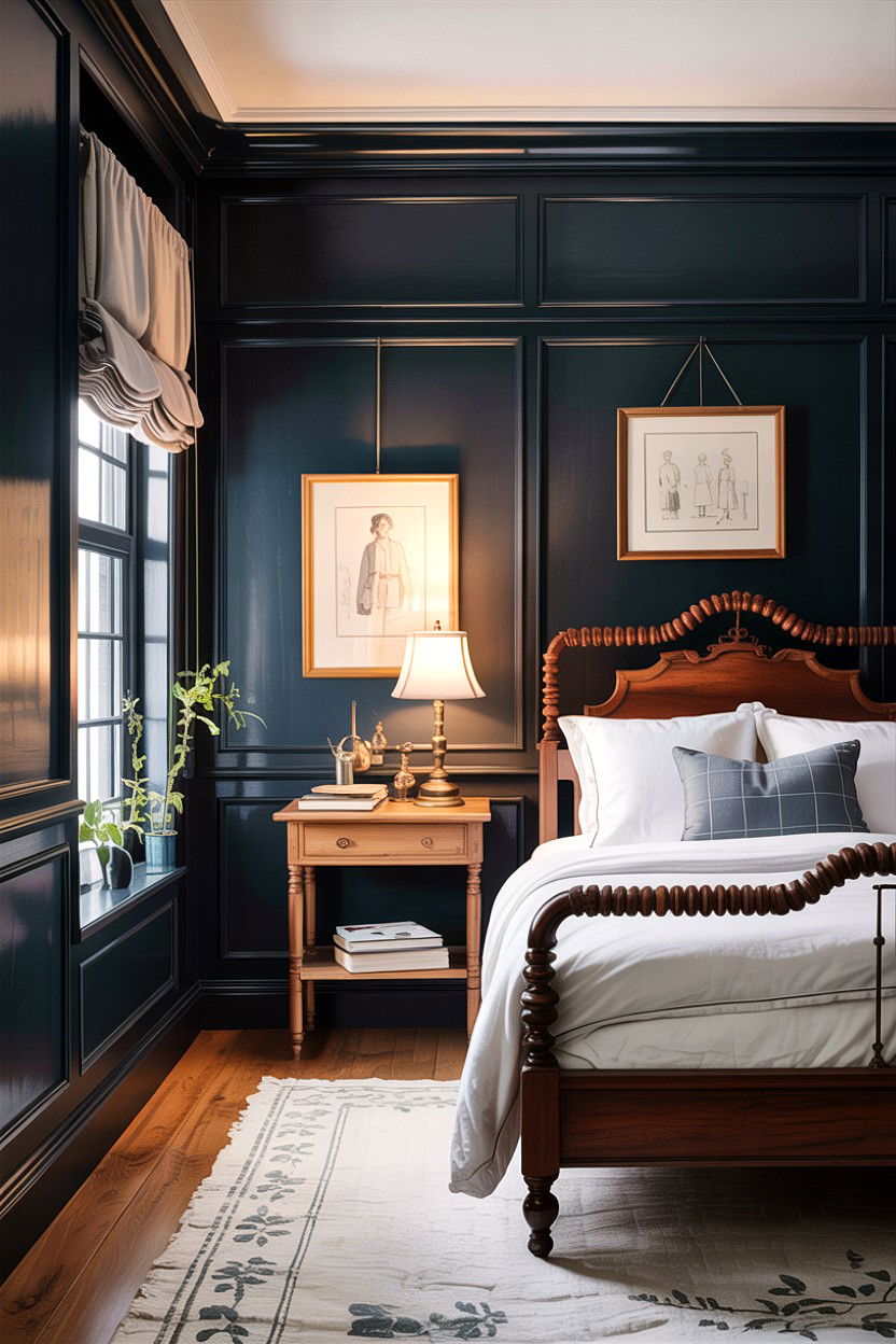 Black Wainscoting Bedroom - 30 bedroom black walls