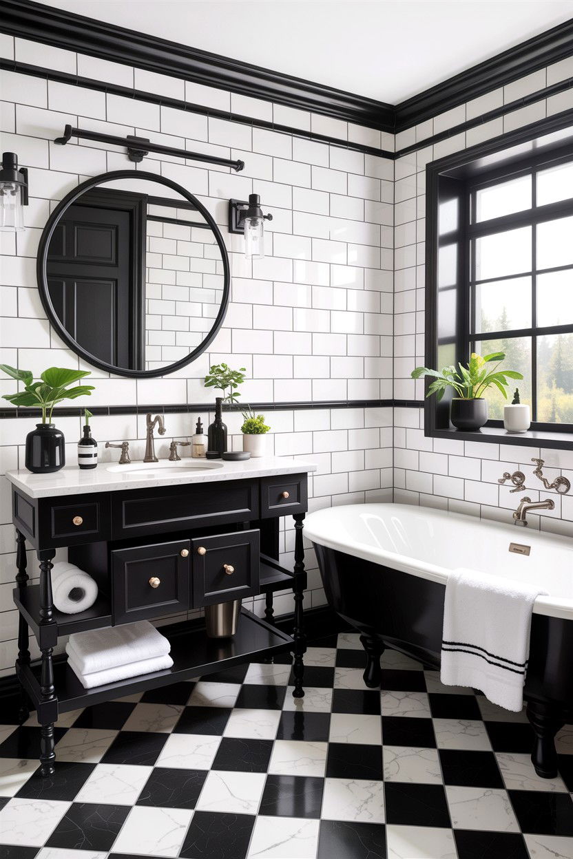 Black White Bathroom - 30 custom home bathroom ideas
