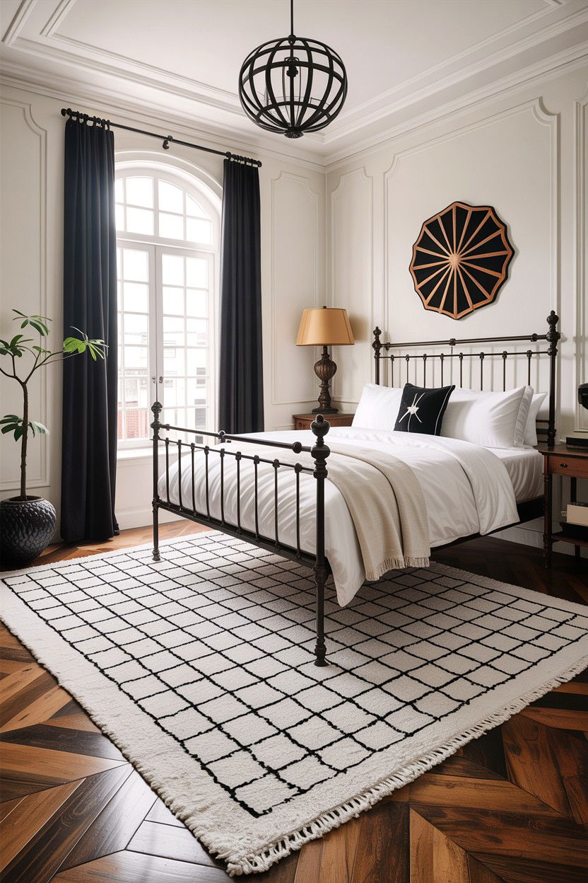 Black White Wool Rug - 30 bedroom wool rugs