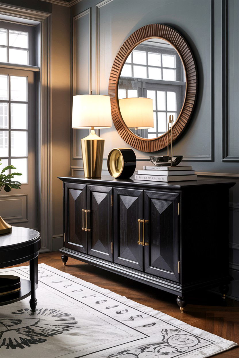 Black Wood Credenza - 30 living room credenza ideas