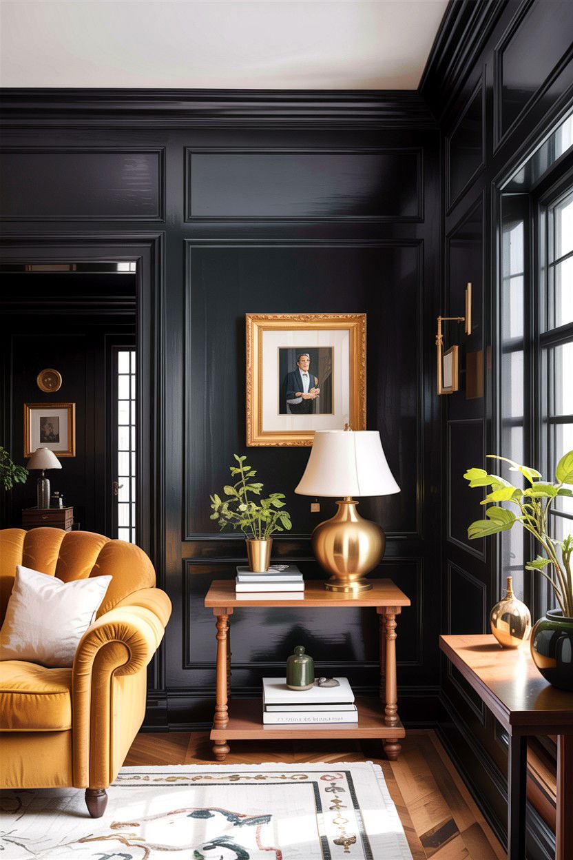 Black Wood Paneling Living Room - 30 rustic black living room ideas