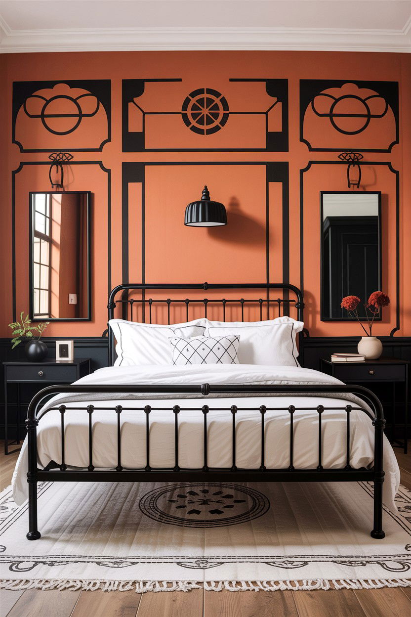 Black and Terracotta Bedroom - 30 bedroom terracotta walls