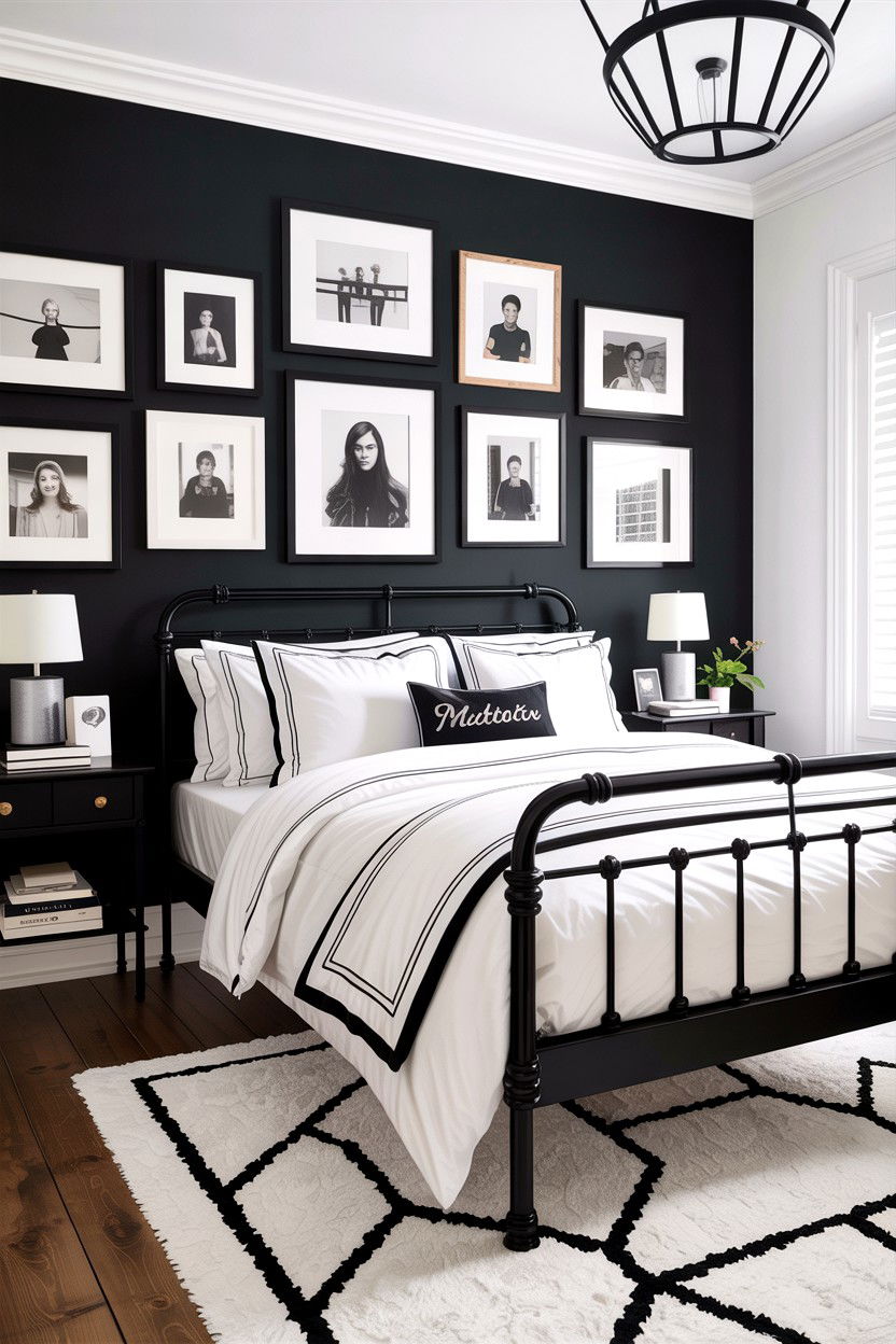Black and White Bedroom - 30 bedroom black walls