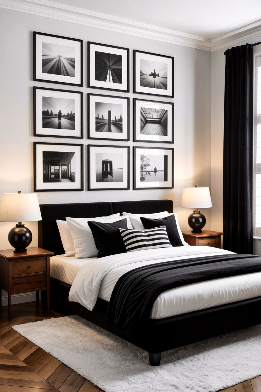 Black and White Photography - 30 cheap bedroom ideas