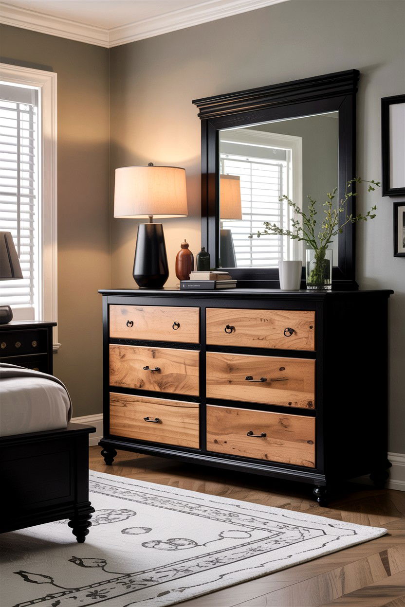 Black and Wood Dresser - 30 bedroom black dressers