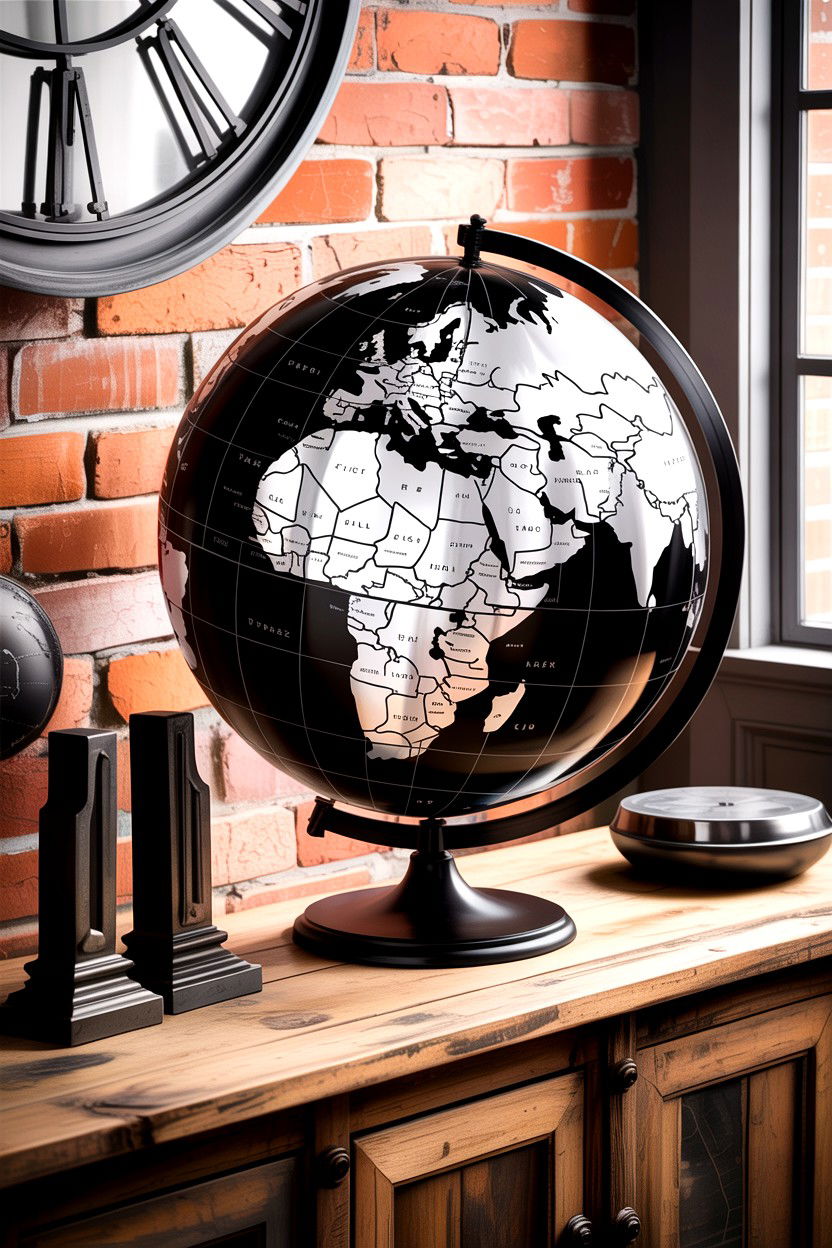 Black and silver globe - 30 living room globes