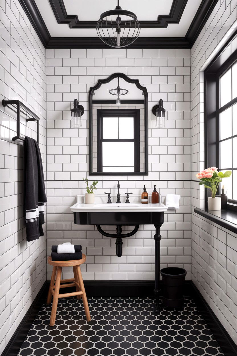 Black and white bathroom - 30 apartment bathroom ideas
