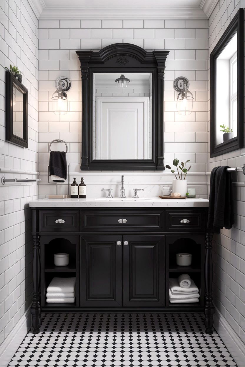 Black and white bathroom - 30 colonial bathroom ideas