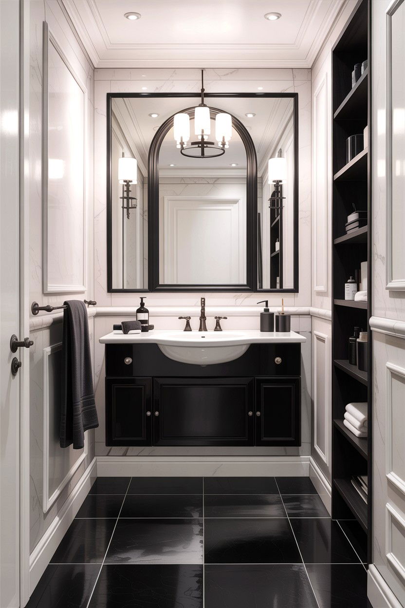 Black and white bathroom - 30 high contrast bathroom ideas