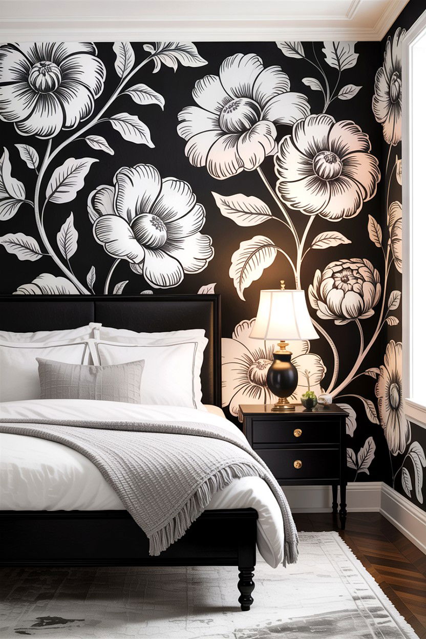 Black and white wallpaper - 30 bedroom accent wall wallpapers