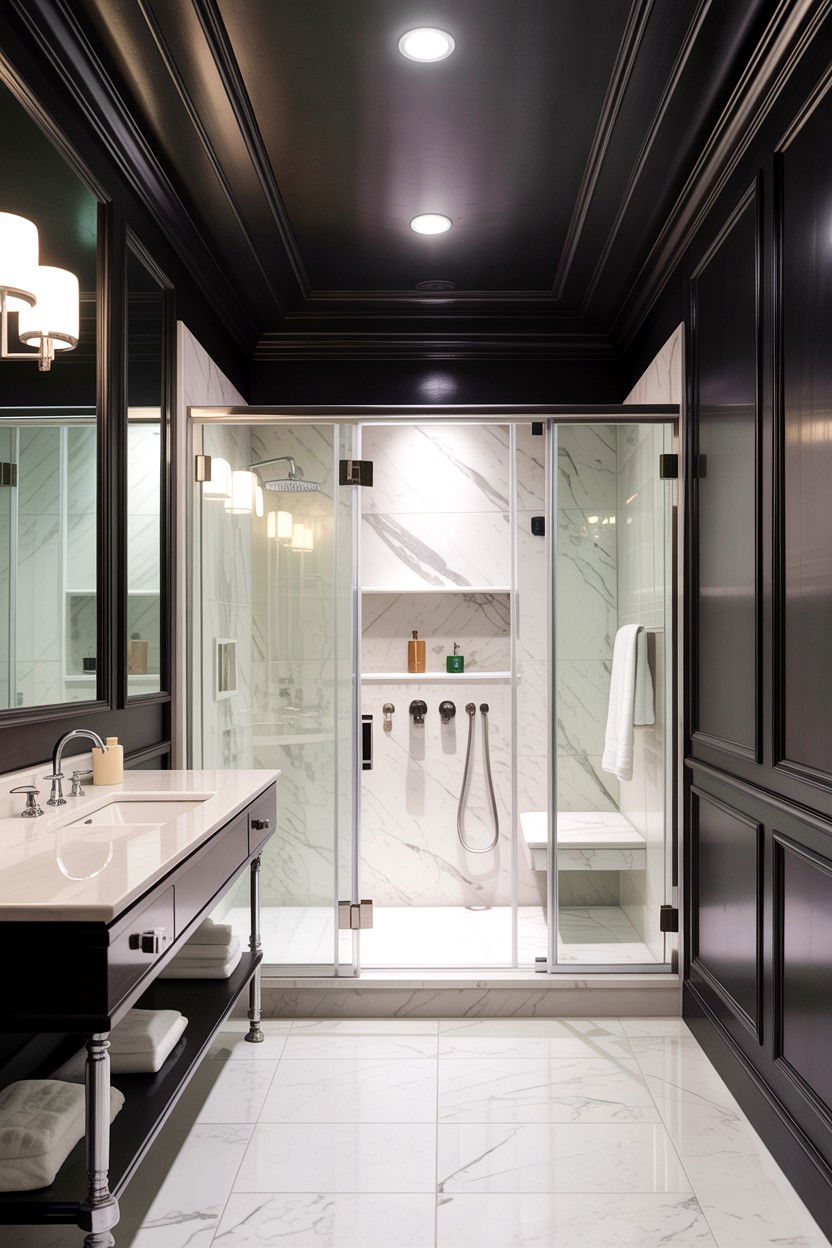 Black bathroom ceiling - 30 bathroom ceiling ideas
