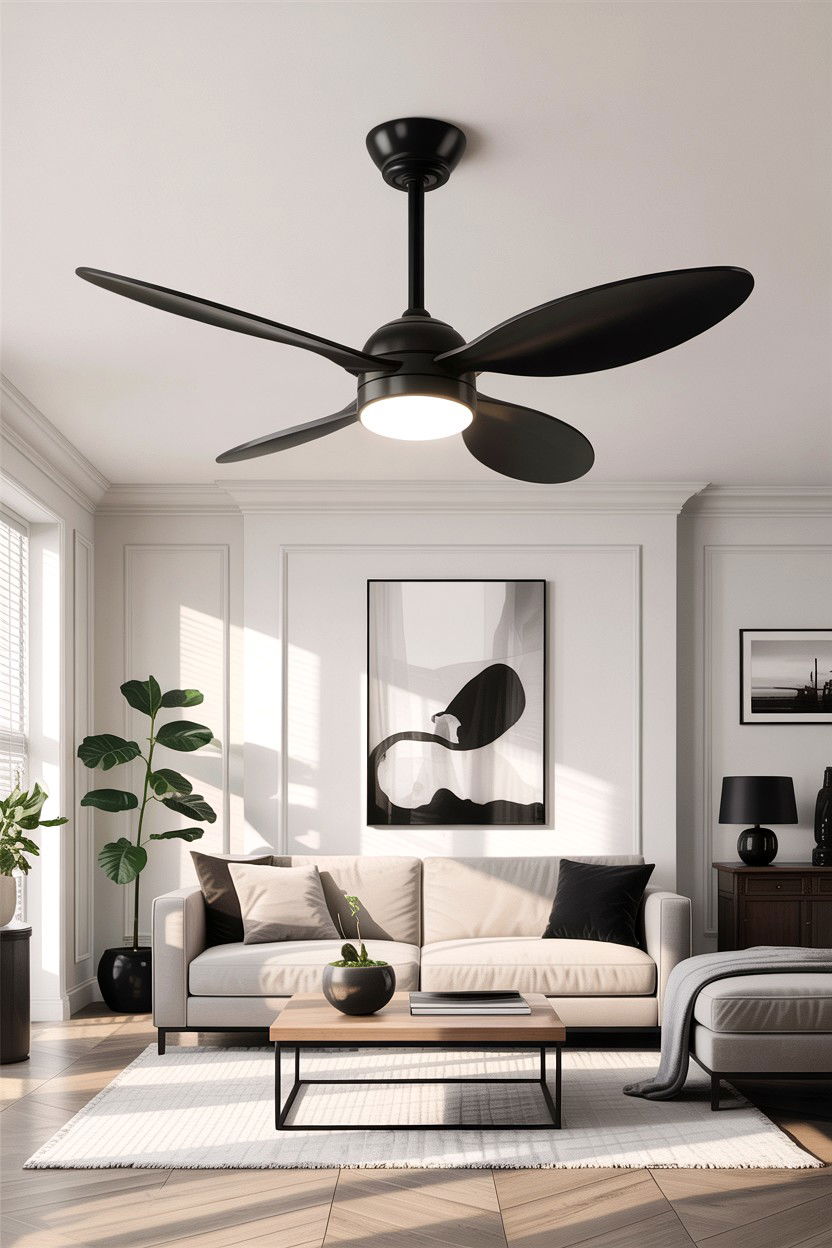 Black ceiling fan - 30 living room fans
