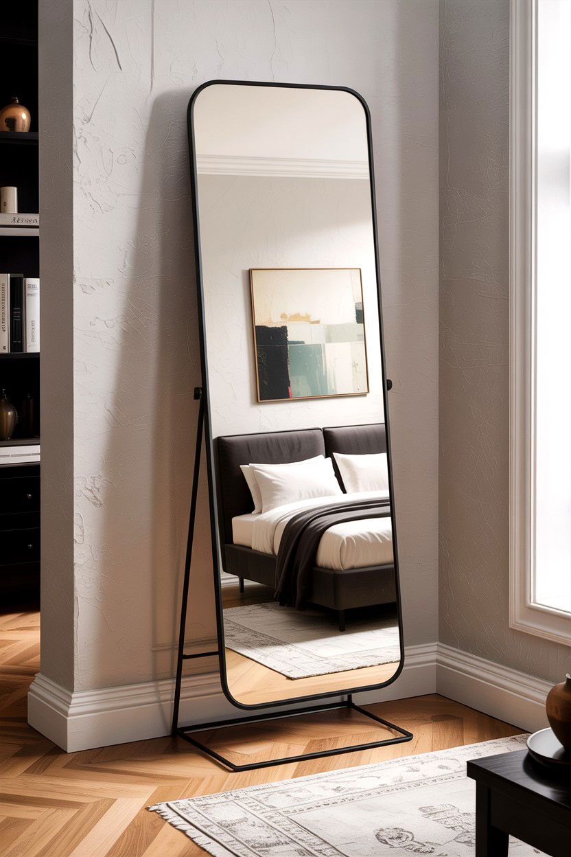 Black floor mirror - 30 bedroom floor mirrors