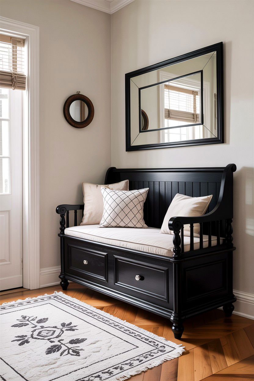 Black storage bench - 30 bedroom storage benches