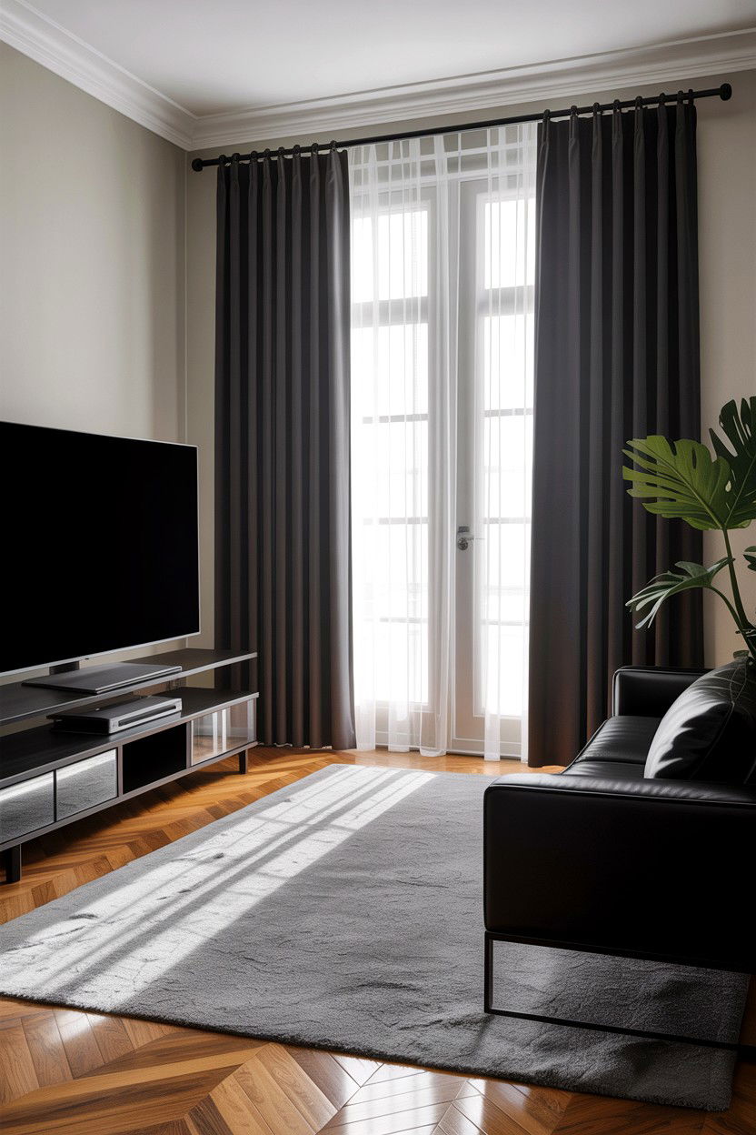 Blackout grey curtains - 30 living room curtains