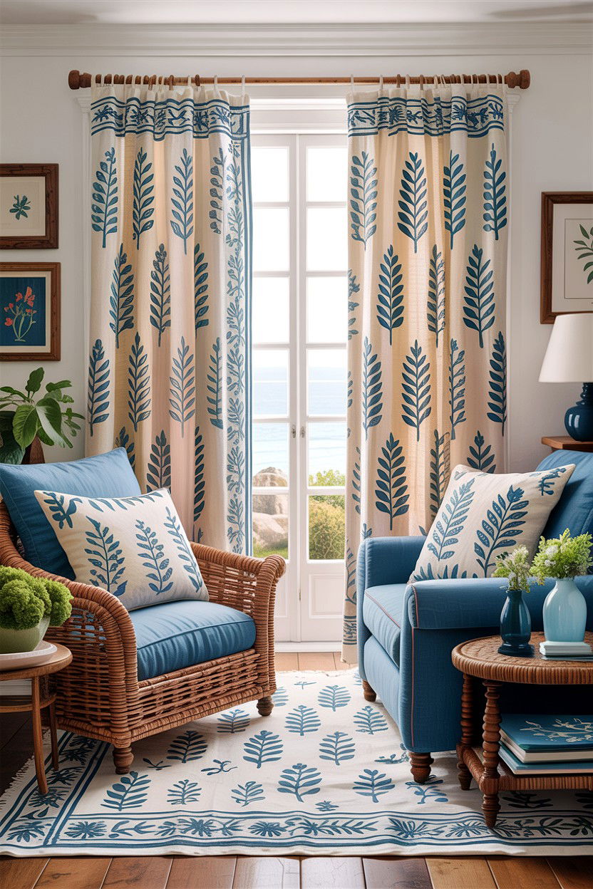 Block print textile - 30 handcrafted living room ideas