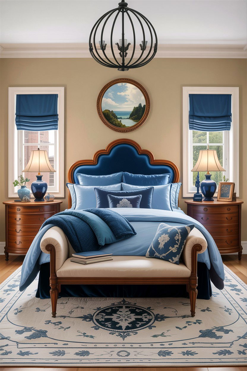Blue And Beige Traditional Bedroom - 30 traditional blue bedroom ideas