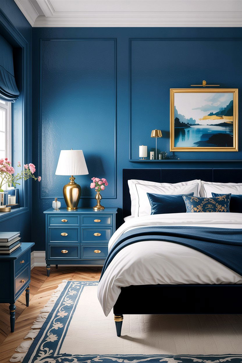 Blue And Gold Scandinavian Bedroom - 30 scandinavian blue bedroom ideas
