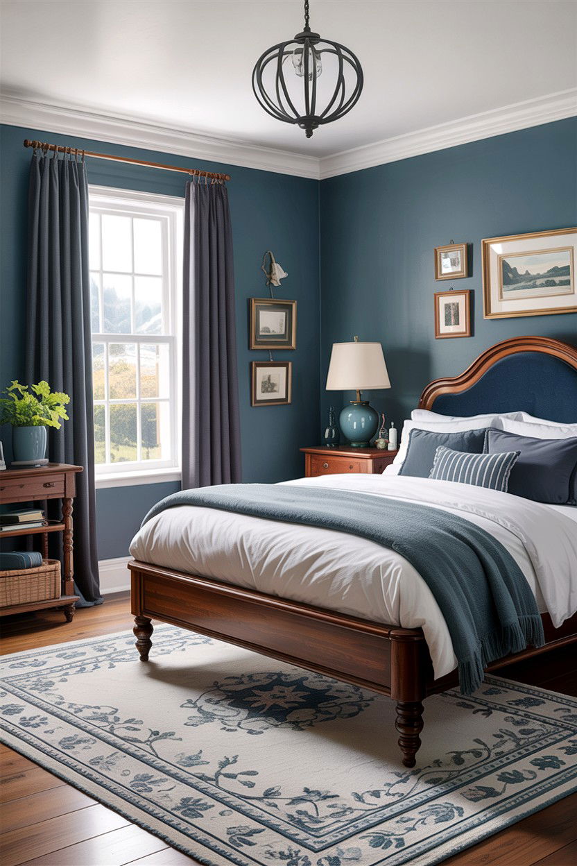 Blue And Gray Traditional Bedroom - 30 traditional blue bedroom ideas