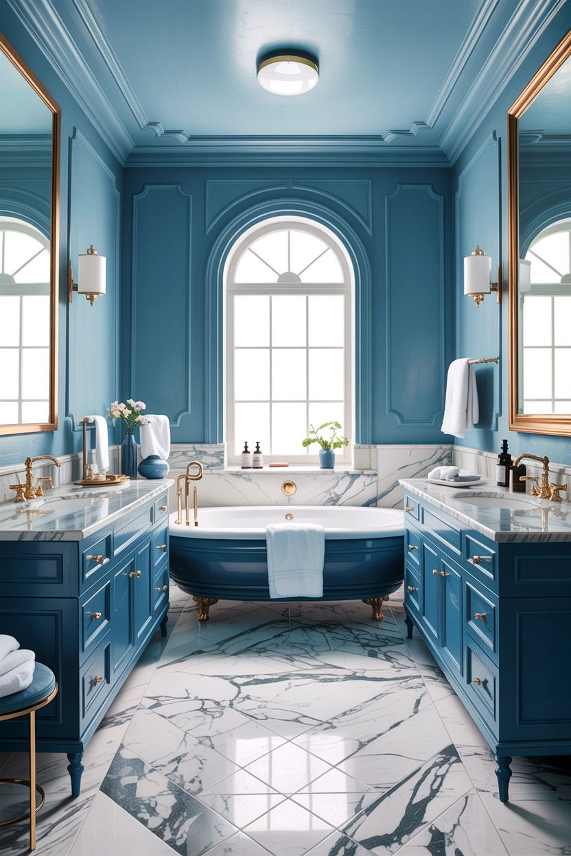 Blue And White Marble Bathroom - 30 light blue bathroom ideas
