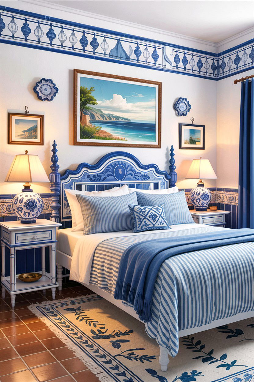 Blue And White Spanish Bedroom - 30 Spanish bedroom ideas