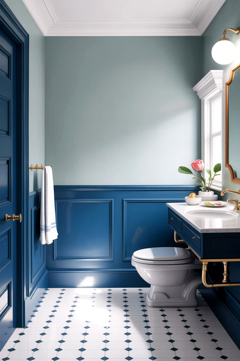 Blue Bathroom Baseboard - 30 bathroom baseboard ideas