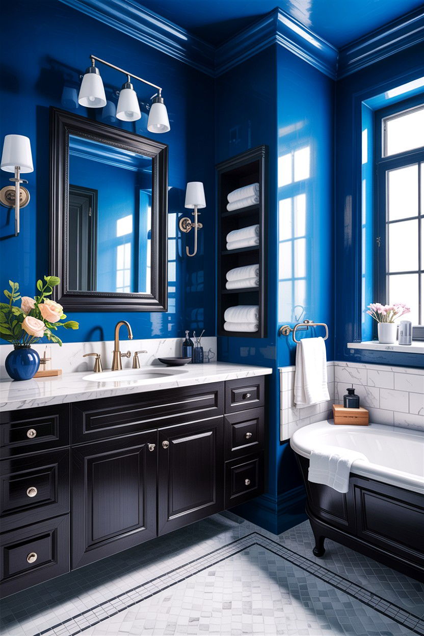 Blue Black Bathroom - 30 cobalt blue bathroom ideas