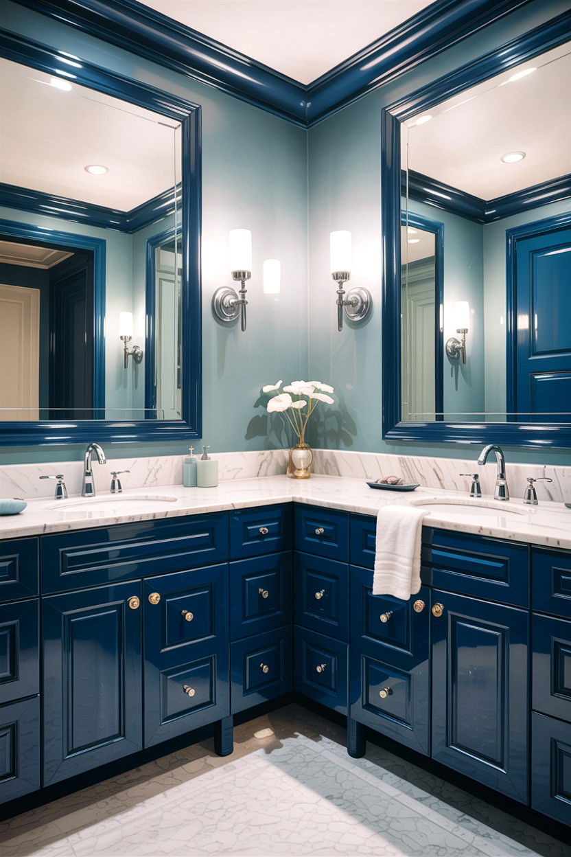 Blue Chrome Bathroom - 30 chrome bathroom ideas