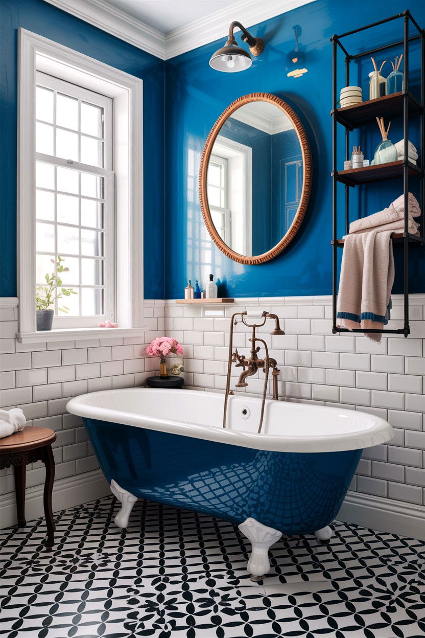 Blue Clawfoot Tub Bathroom - 30 cobalt blue bathroom ideas