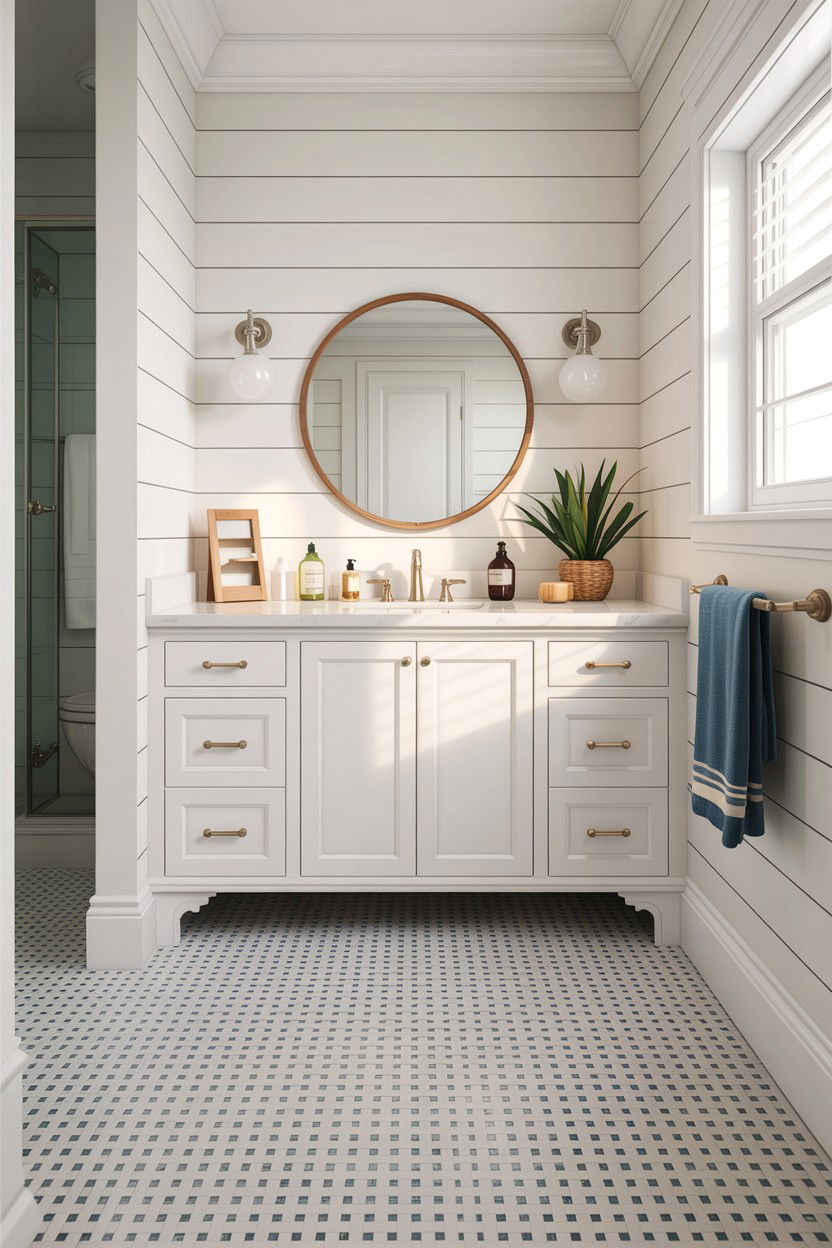 Blue Dot Basketweave Bathroom - 30 basketweave tile bathroom ideas