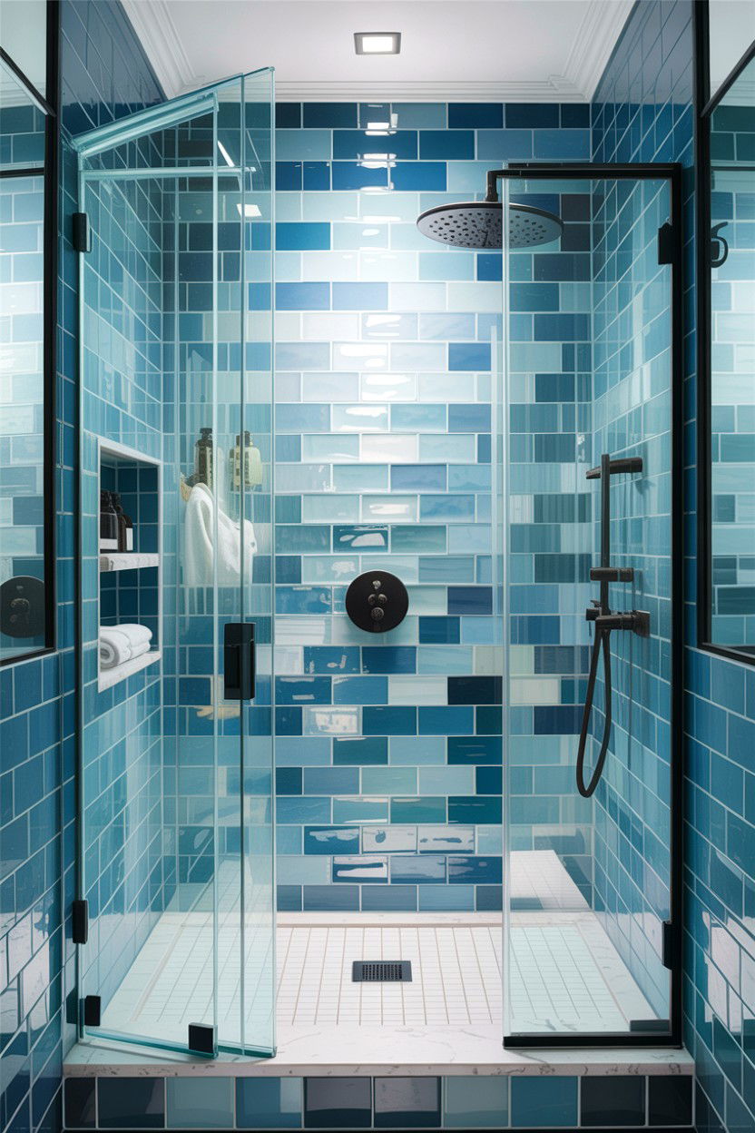 Blue Glass Tile Bathroom - 30 light blue bathroom ideas