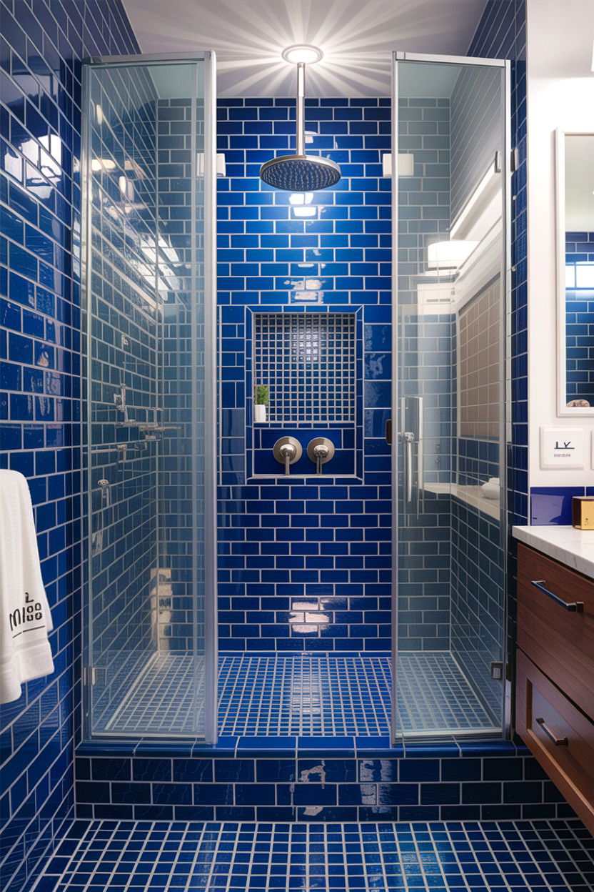 Blue Glass Tile Bathroom - 30 cobalt blue bathroom ideas